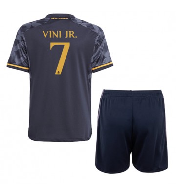 Real Madrid Vinicius Junior #7 Replika Babytøj Udebanesæt Børn 2023-24 Kortærmet (+ Korte bukser)